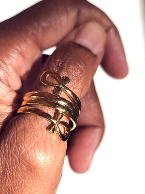 Golden Ankh Ring