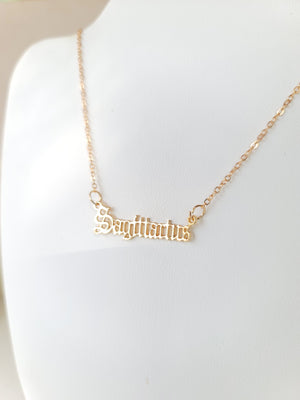 Triple Zodiac Necklace  Gold - Sagittarius