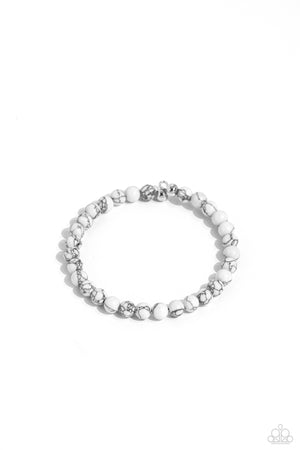 Kim Hawthorne BlingFling - Sinuous Stones White Bracelet - Paparazzi Accessories